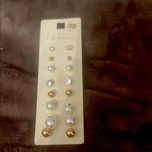 Gold and Silver Stud Earrings Set